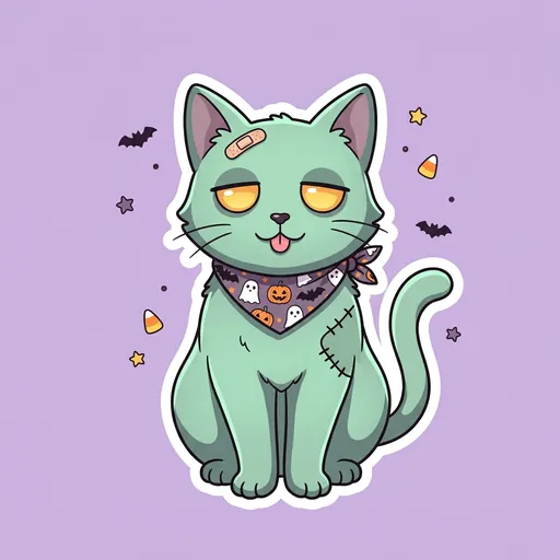 Cute zombie cat made from a photo of a black cat